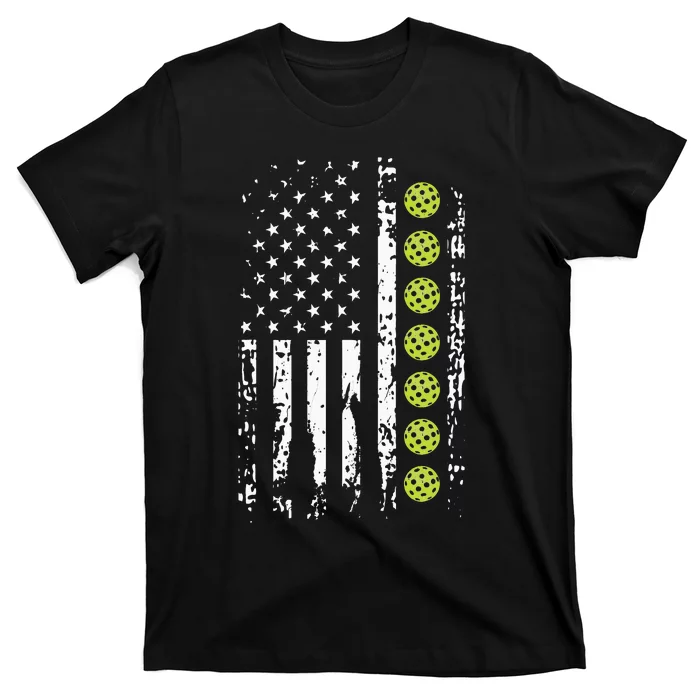 American Flag Pickleball Player Gift father's day T-Shirt