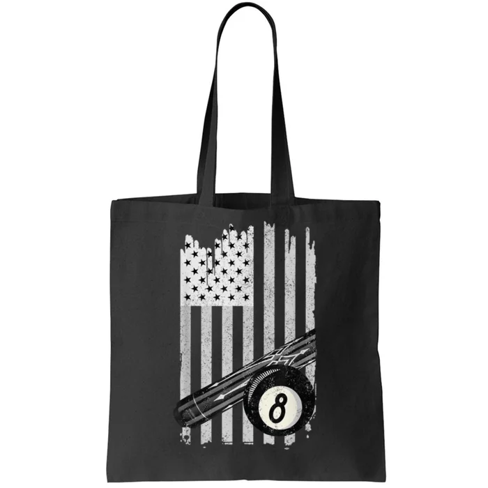 American Flag Pool Table Billiard 8 Ball Wear Tote Bag