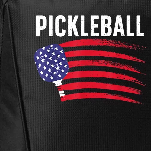 American Flag Pickleball Lover Gift Paddle Sport City Backpack