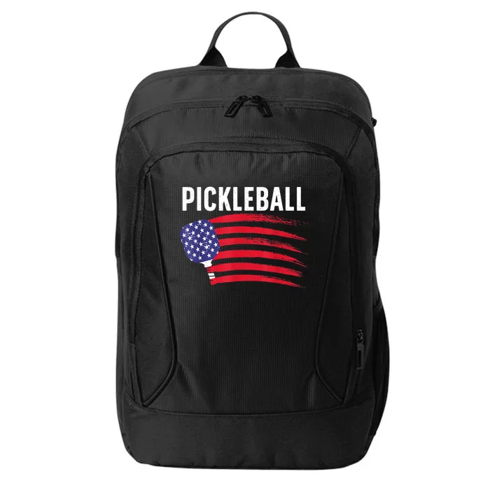 American Flag Pickleball Lover Gift Paddle Sport City Backpack