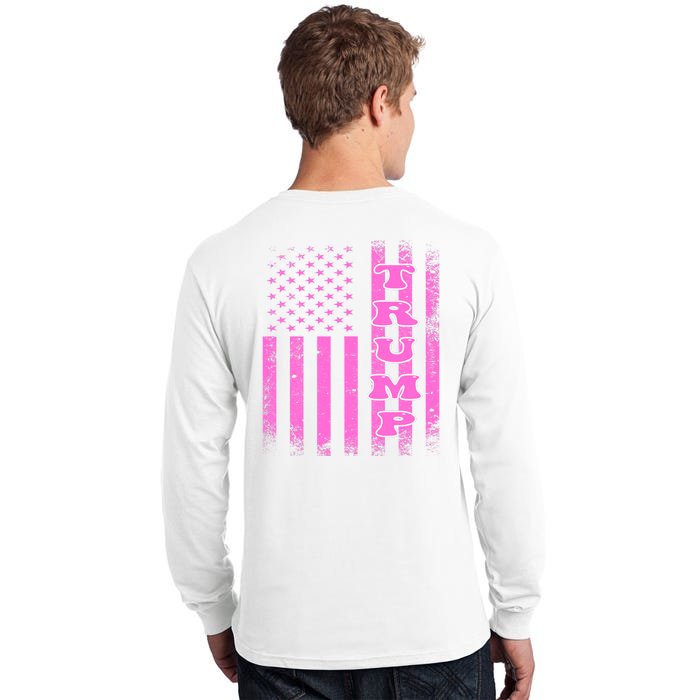 American Flag Pink 45 47 Front & Back Tall Long Sleeve T-Shirt