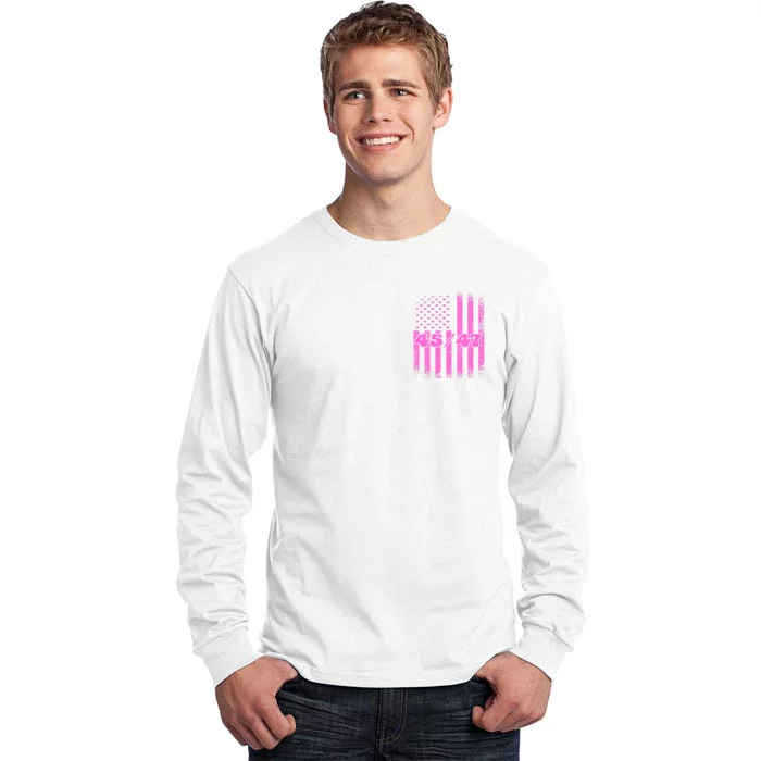 American Flag Pink 45 47 Front & Back Tall Long Sleeve T-Shirt