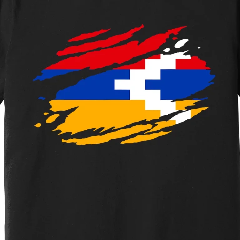 Artsakh Flag Proud Artsakh Support Artsakh Strong Armenia Premium T-Shirt