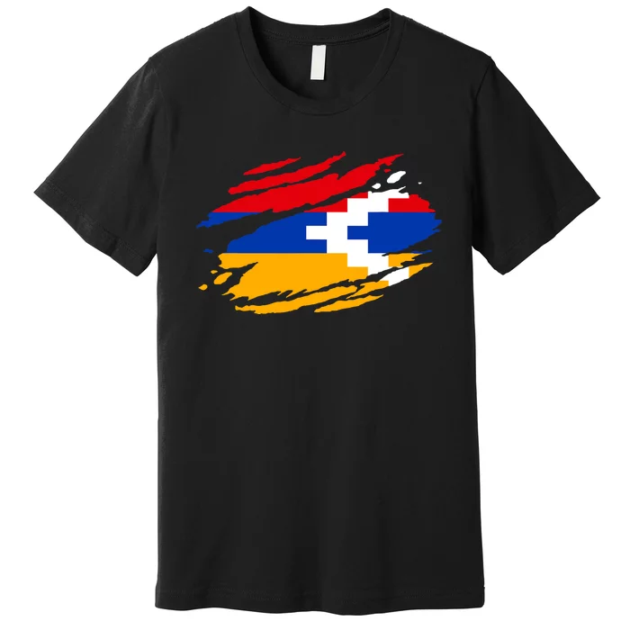 Artsakh Flag Proud Artsakh Support Artsakh Strong Armenia Premium T-Shirt