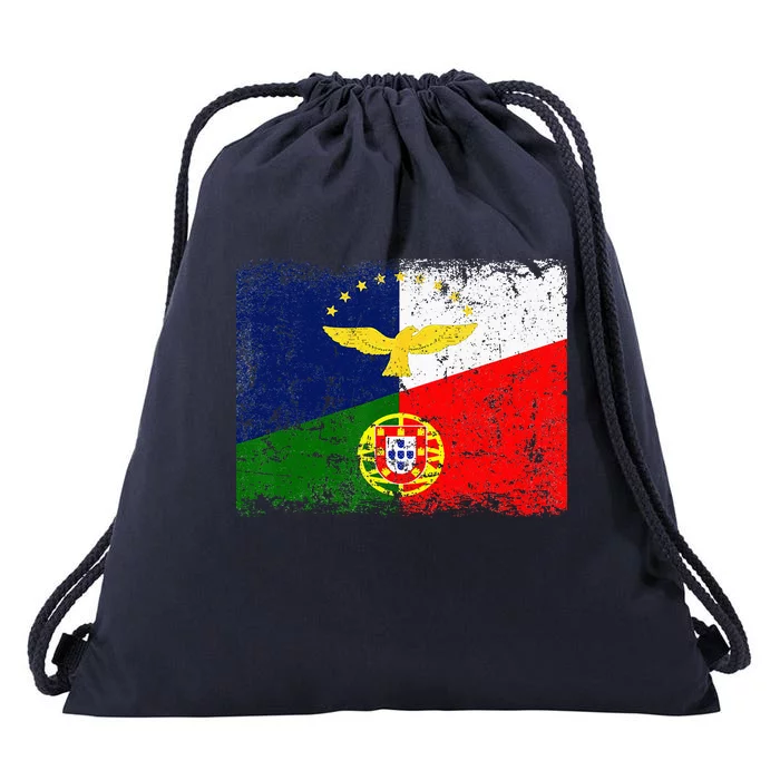 Azores Flag Portugal Flag Patriotic Portuguese Roots Drawstring Bag