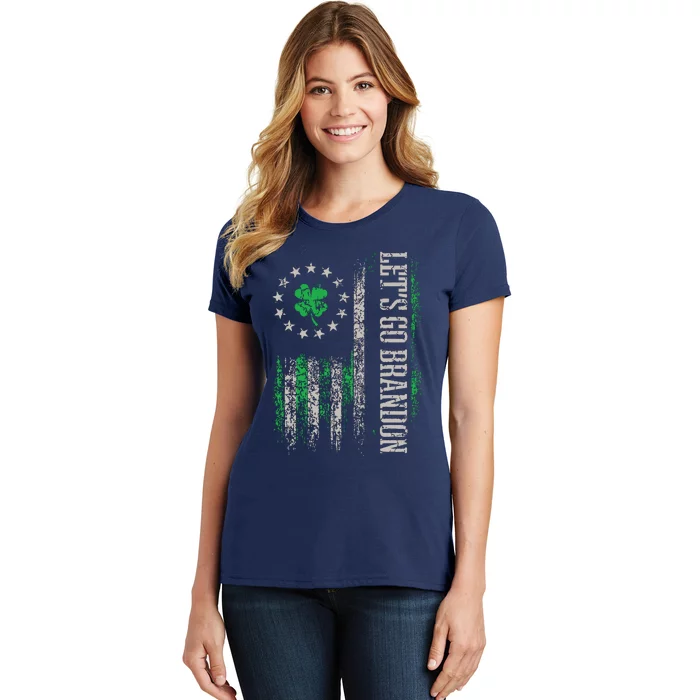 American Flag Patriots Lets Go Brandon St Patricks Day Women's T-Shirt