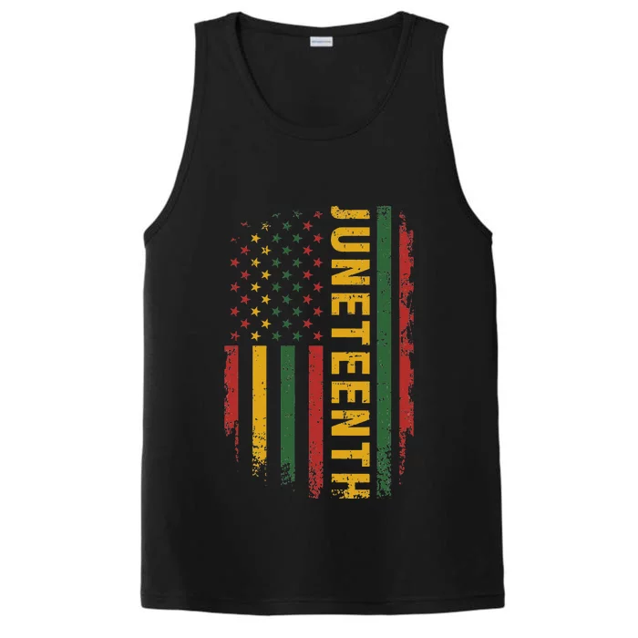 American flag pan african colors for celebrating Juneteenth Performance Tank