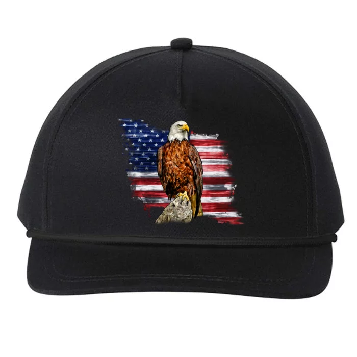 American Flag Patriotic Eagle Vintage Snapback Five-Panel Rope Hat