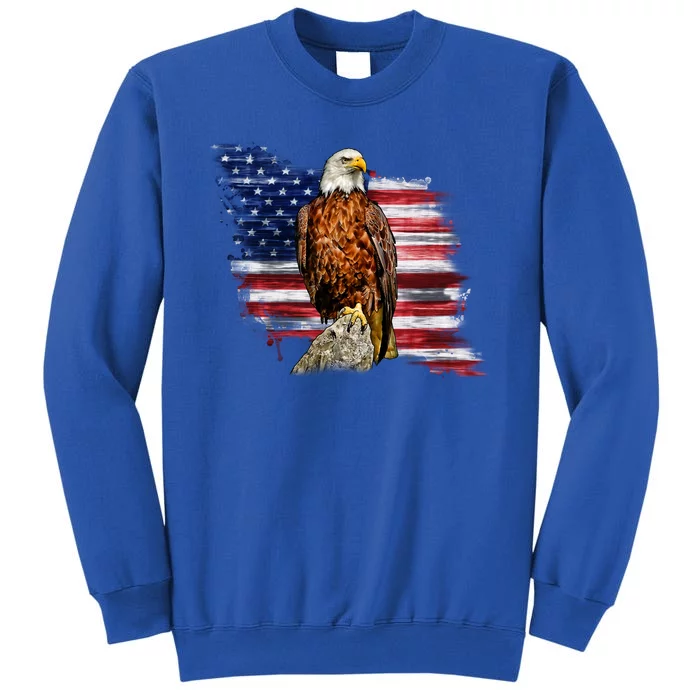 American Flag Patriotic Eagle Vintage Tall Sweatshirt