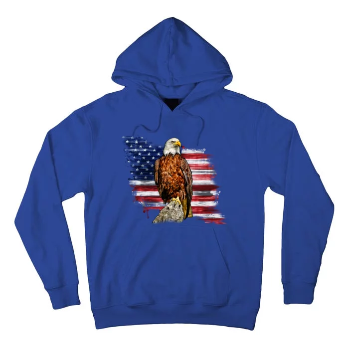 American Flag Patriotic Eagle Vintage Tall Hoodie