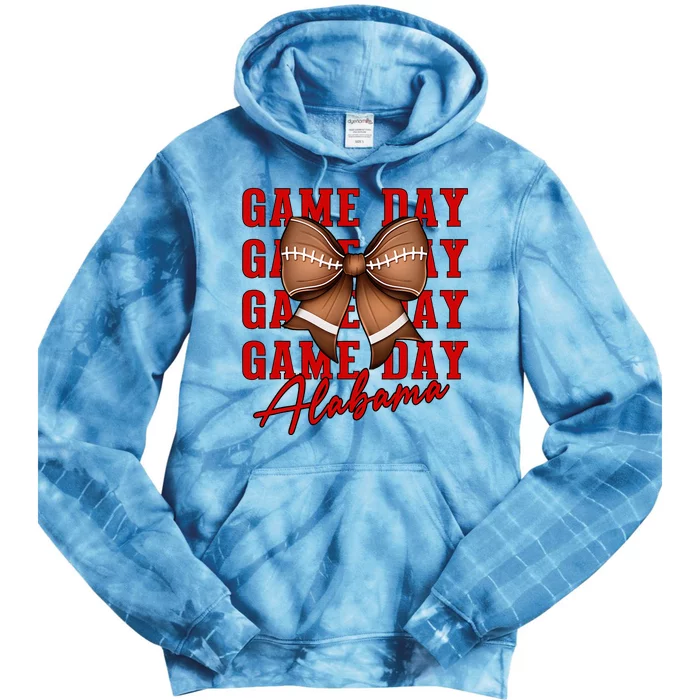 Alabama Football Pretty Coquette Style Bow Tie Dye Hoodie