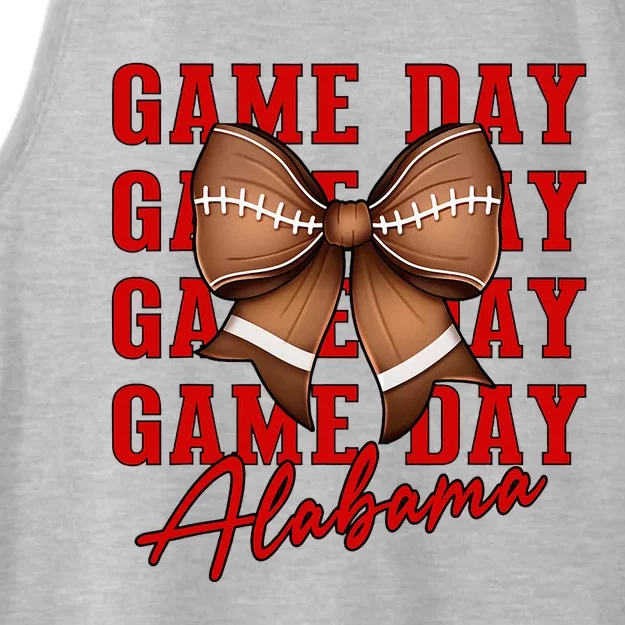 Alabama Football Pretty Coquette Style Bow Ladies Tri-Blend Wicking Tank