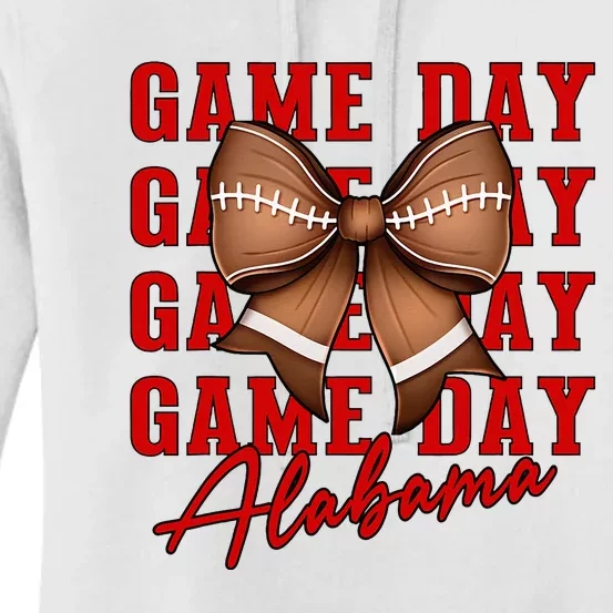 Alabama Football Pretty Coquette Style Bow Women's Pullover Hoodie