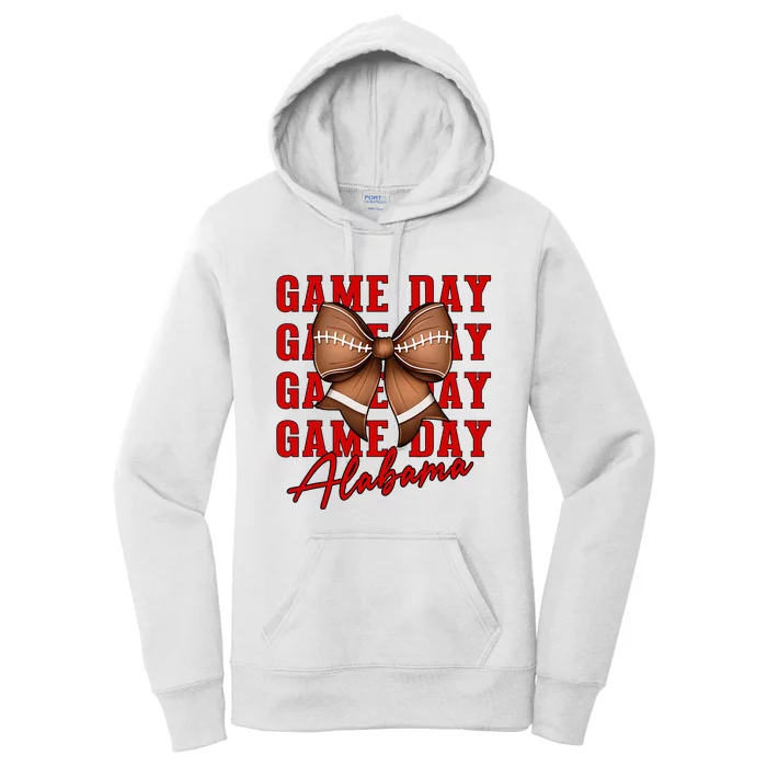 Alabama Football Pretty Coquette Style Bow Women's Pullover Hoodie