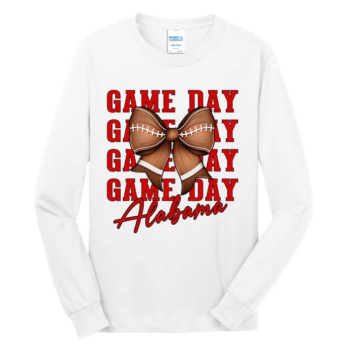 Alabama Football Pretty Coquette Style Bow Tall Long Sleeve T-Shirt