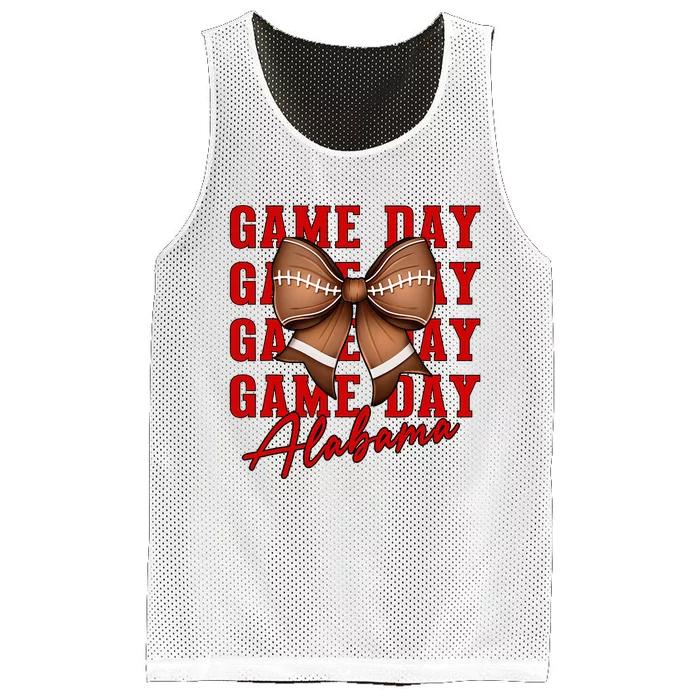 Alabama Football Pretty Coquette Style Bow Mesh Reversible Basketball Jersey Tank