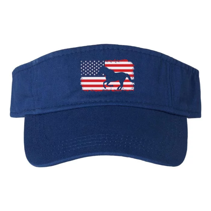 American Flag Patriotic Horse Horseback Riding Gift Valucap Bio-Washed Visor