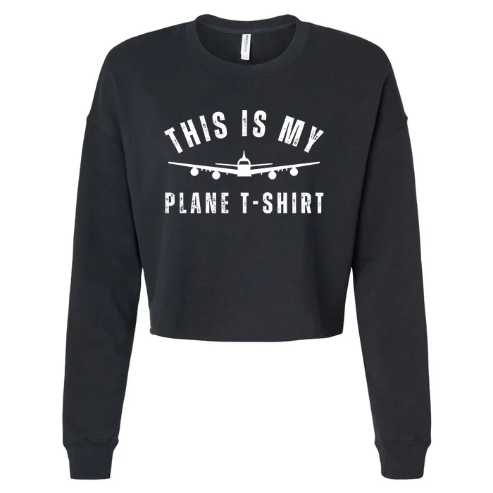 Airplane Funny Pilot Aviation Flight Gift Cropped Pullover Crew