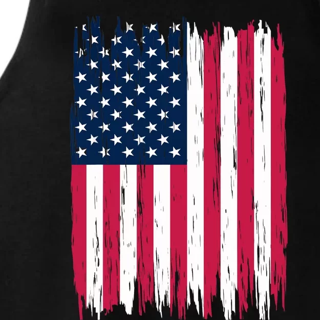 American Flag Patriotic 4th of July Independence Day Ladies Tri-Blend Wicking Tank