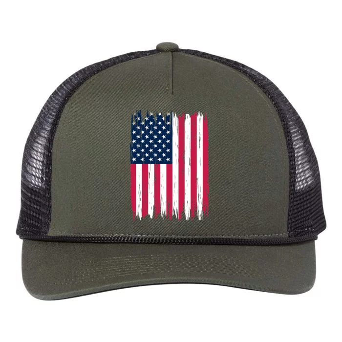 American Flag Patriotic 4th of July Independence Day Retro Rope Trucker Hat Cap