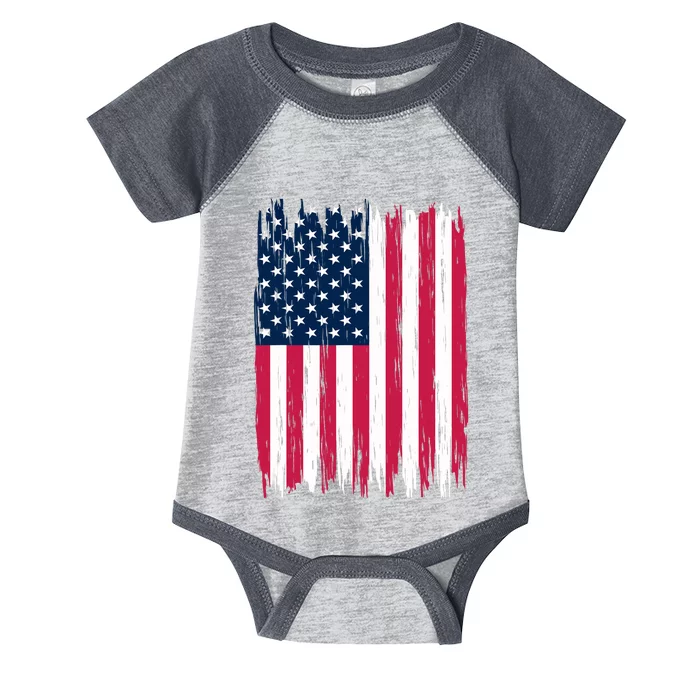 American Flag Patriotic 4th of July Independence Day Infant Baby Jersey Bodysuit