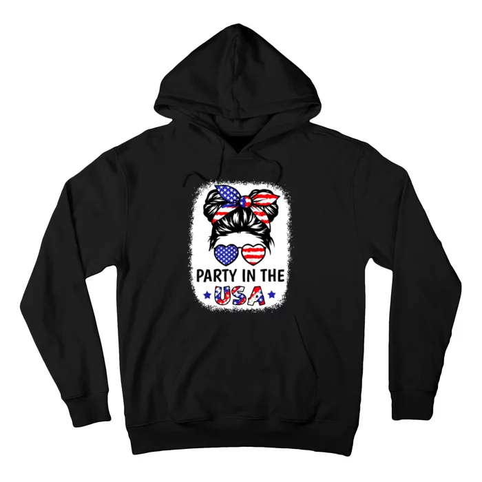 American Flag Party In Usa 4th July Patriotic Teen Girl Hoodie