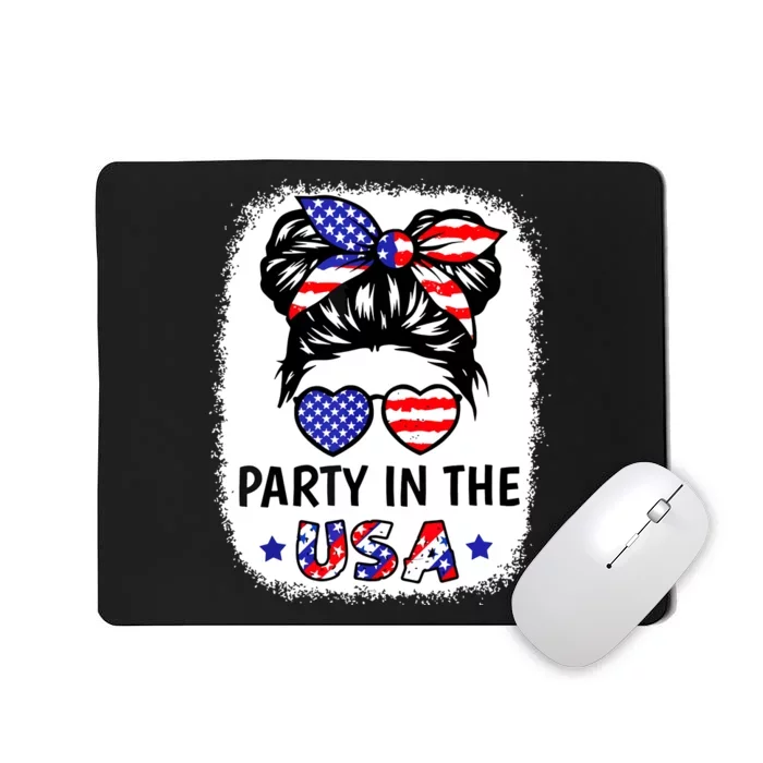 American Flag Party In Usa 4th July Patriotic Teen Girl Mousepad