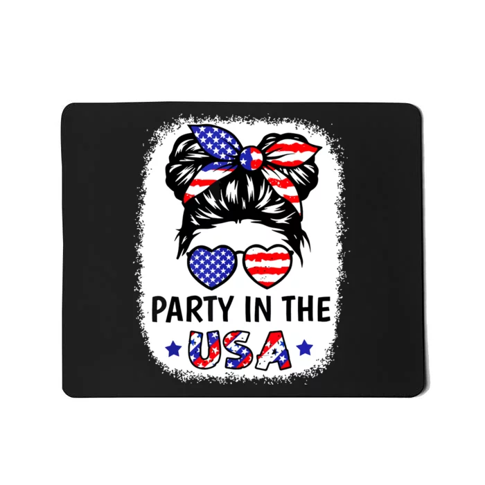 American Flag Party In Usa 4th July Patriotic Teen Girl Mousepad