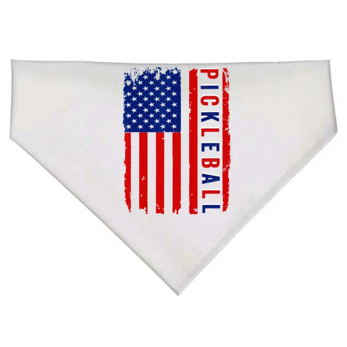 American Flag Pickleball 4th Of July Cool Sport Patriotic USA-Made Doggie Bandana