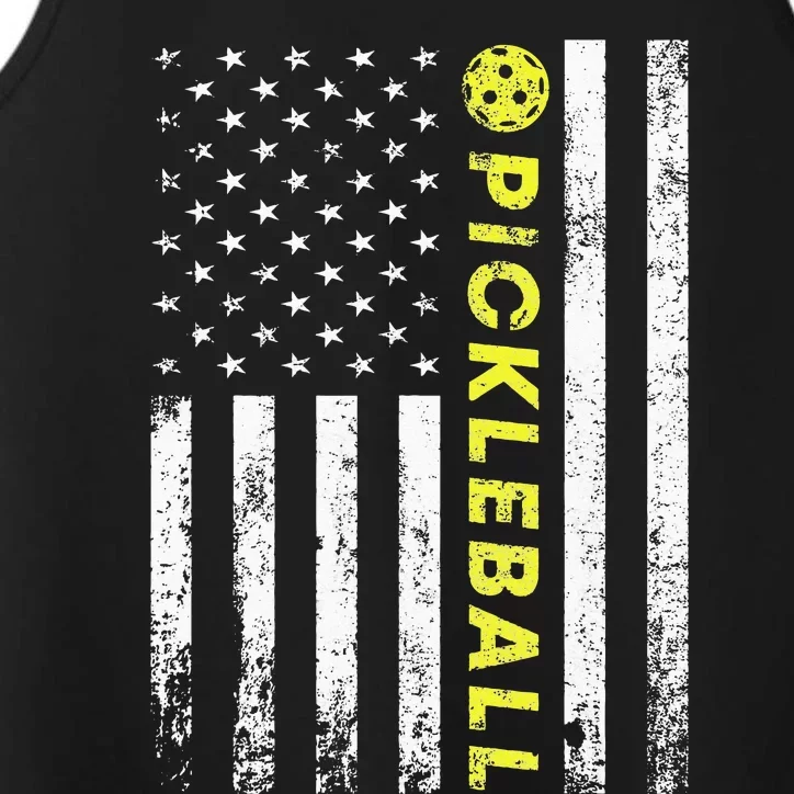 American Flag Pickleball For Pickleball Lovers Performance Tank