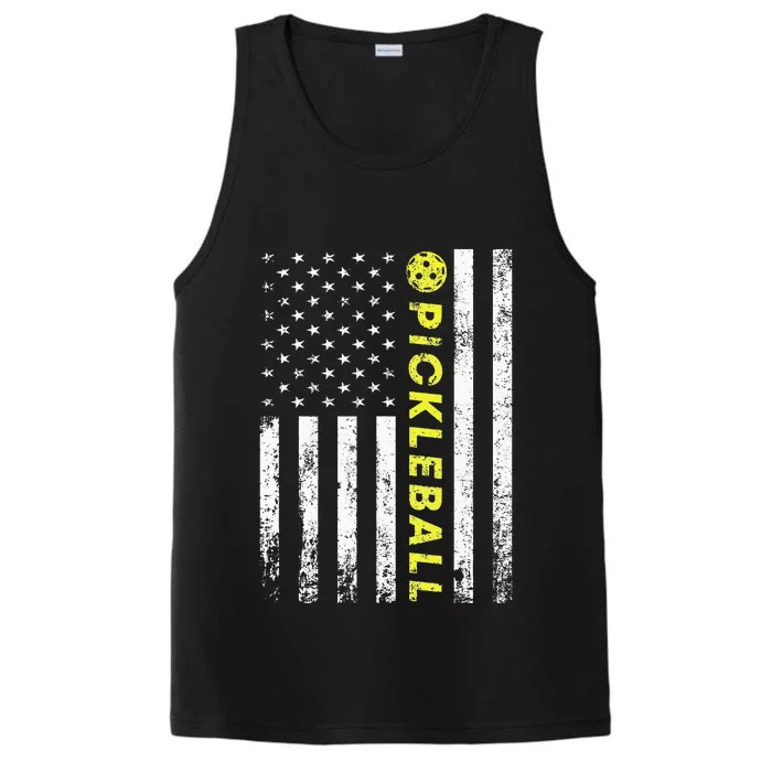 American Flag Pickleball For Pickleball Lovers Performance Tank