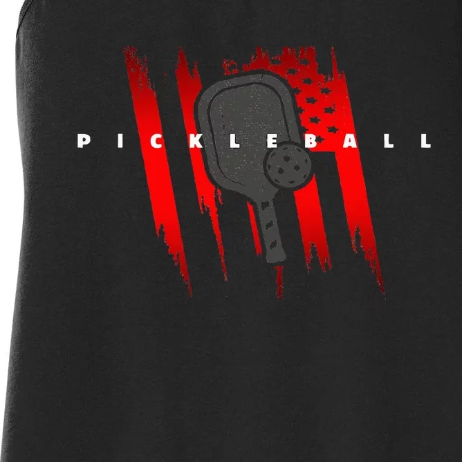 American Flag Pickleball Pickleball Women's Racerback Tank