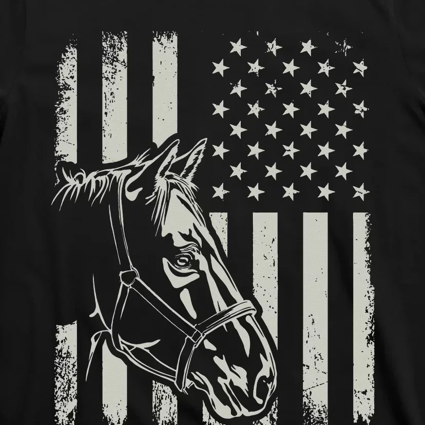 American Flag Proud Patriotic Horse Owner Lover T-Shirt