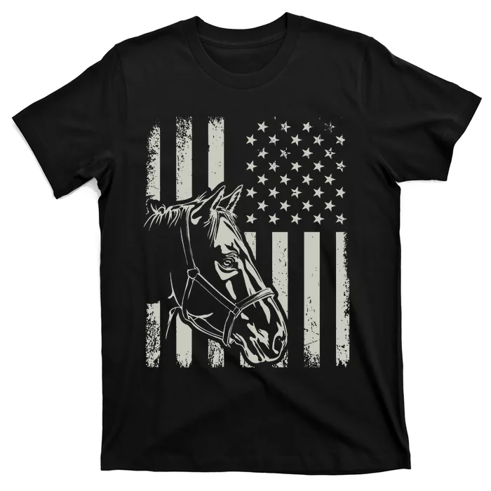 American Flag Proud Patriotic Horse Owner Lover T-Shirt