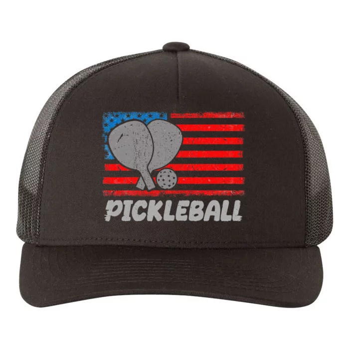 American Flag Pickleball Players Pickleball Paddles Yupoong Adult 5-Panel Trucker Hat