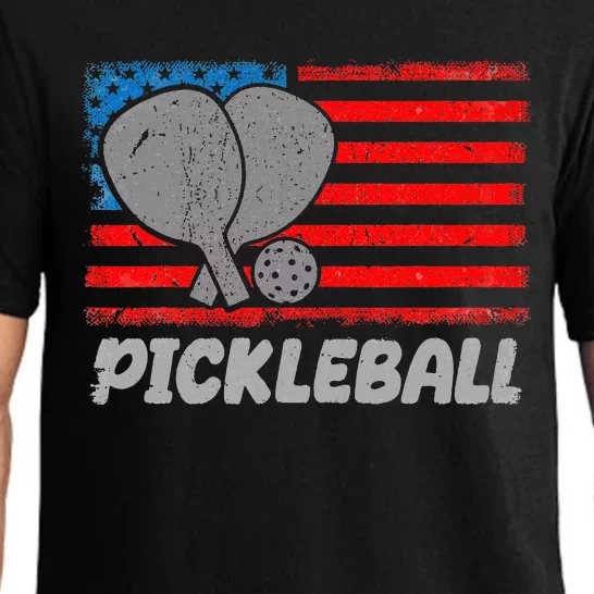 American Flag Pickleball Players Pickleball Paddles Pajama Set