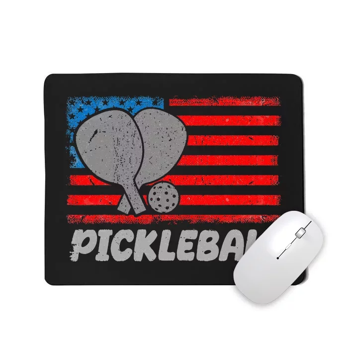 American Flag Pickleball Players Pickleball Paddles Mousepad