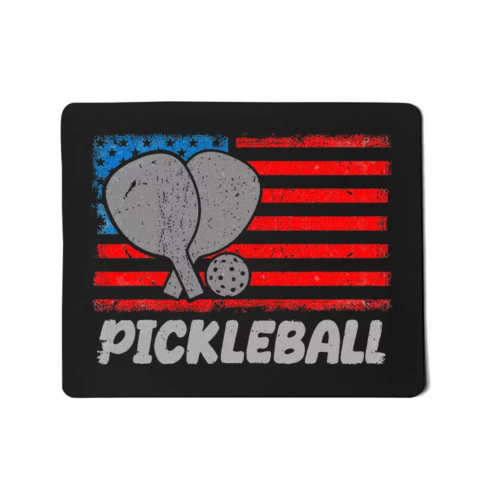 American Flag Pickleball Players Pickleball Paddles Mousepad