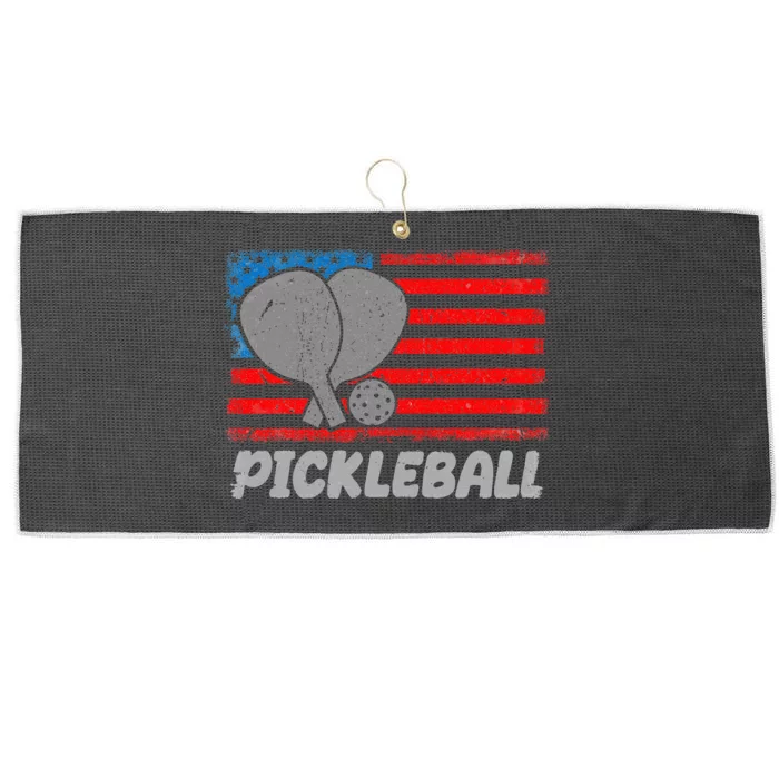 American Flag Pickleball Players Pickleball Paddles Large Microfiber Waffle Golf Towel