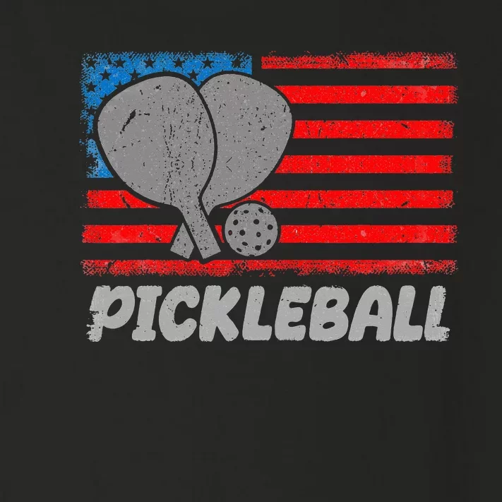 American Flag Pickleball Players Pickleball Paddles Toddler Long Sleeve Shirt