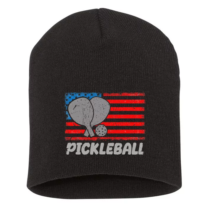 American Flag Pickleball Players Pickleball Paddles Short Acrylic Beanie