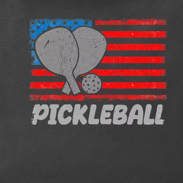 American Flag Pickleball Players Pickleball Paddles Zip Tote Bag