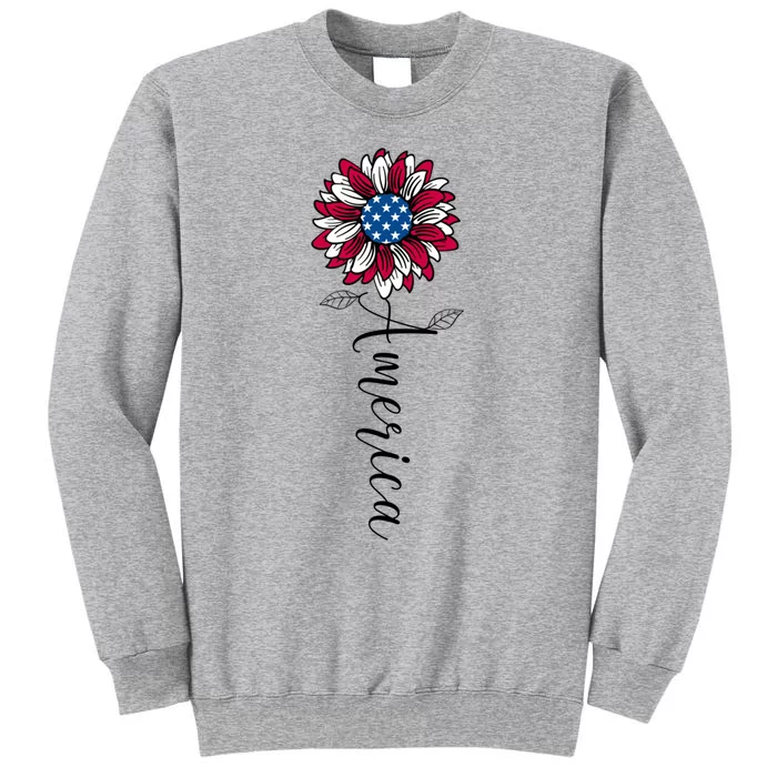 American Flag Patriotic 1776 Sunflower Usa Flag America Gift Sweatshirt