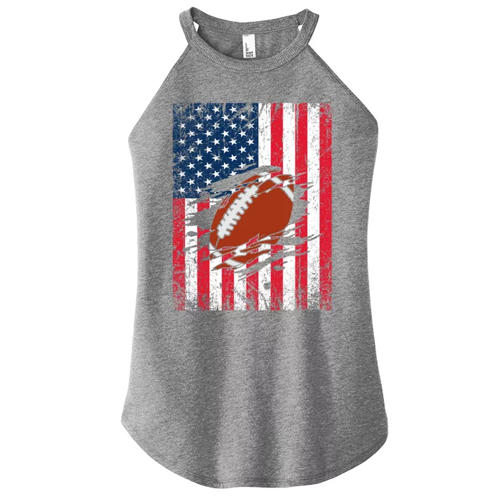 American Football Patriotic 4th Of July American Flag Gift Women’s Perfect Tri Rocker Tank