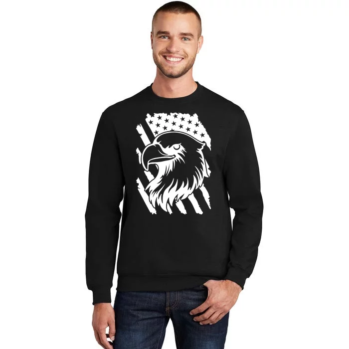 America Flag Patriotic Eagle Tall Sweatshirt