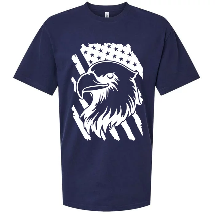 America Flag Patriotic Eagle Sueded Cloud Jersey T-Shirt