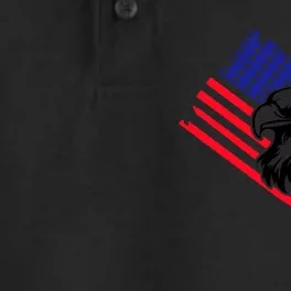 America Flag Patriotic Eagle Dry Zone Grid Performance Polo