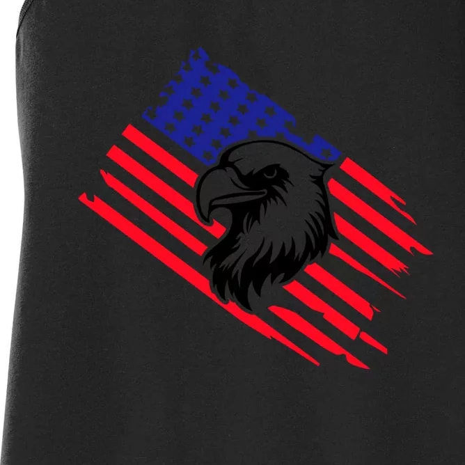 America Flag Patriotic Eagle Women's Racerback Tank