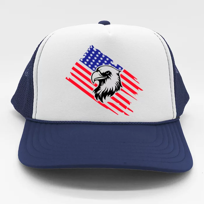 America Flag Patriotic Eagle Trucker Hat