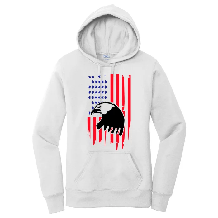 America Flag Patriotic Eagle Women's Pullover Hoodie